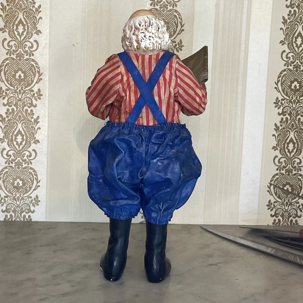 Craven Pottery Santa Claus 9.25 Decoration Display Standing List Reading Fabric